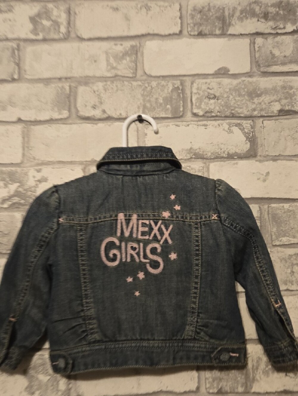 Mexx Baby Girls Dark Blue Denim Jacket with Pink Accents